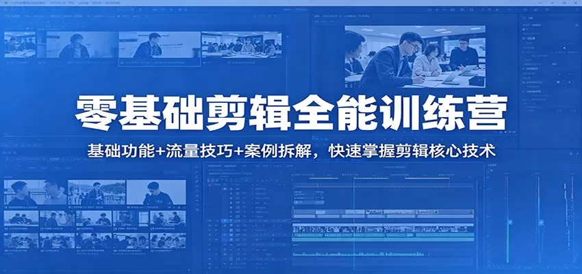 零基础剪辑全能训练营：基础功能+流量技巧+案例拆解，快速掌握剪辑核心技术|青心网创站