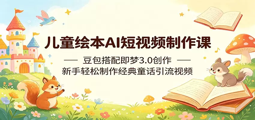 儿童绘本AI短视频制作课：豆包搭配即梦3.0创作，新手轻松制作经典童话引流视频|青心网创站