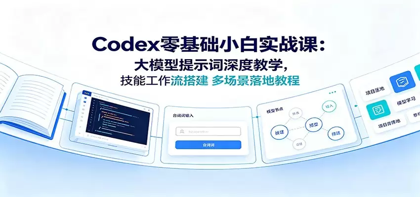 Codex零基础小白实战课：大模型提示词深度教学，技能工作流搭建多场景落地教程|青心网创站