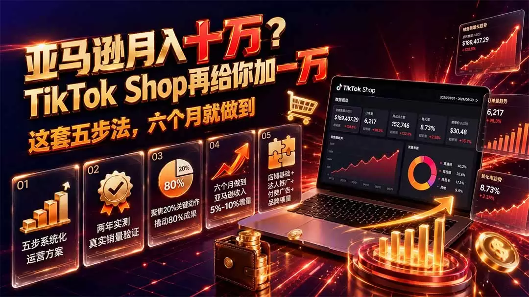 亚马逊月入十万？TikTok Shop再给你加一万——这套五步法，六个月就做到【原创双语字幕】|青心网创站