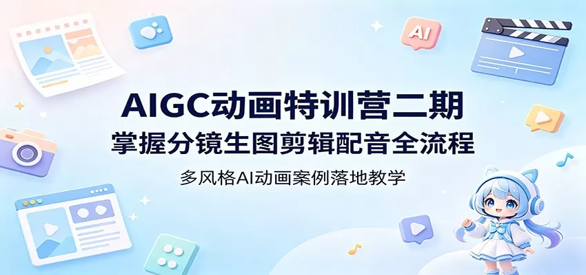 AIGC动画特训营二期：掌握分镜生图剪辑配音全流程，多风格AI动画案例落地教学|青心网创站