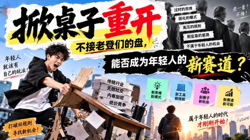 某公众号付费文章：掀桌子重开，不接老登们的盘，能否成为年轻人的新赛道？ - 青心资源站