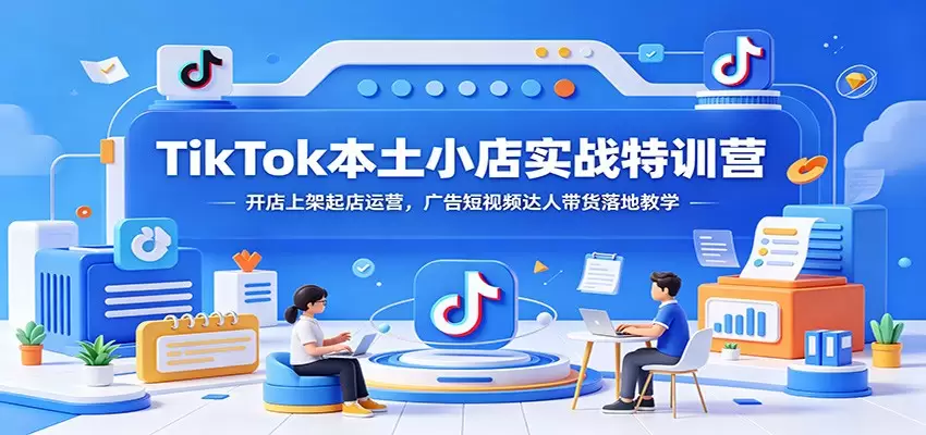 TikTok本土小店实战特训营：开店上架起店运营，广告短视频达人带货落地教学|青心网创站