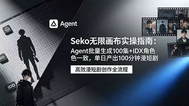 Seko无限画布实操指南：Agent批量生成100集+IDX角色一致，单日产出100分钟漫短剧|青心网创站
