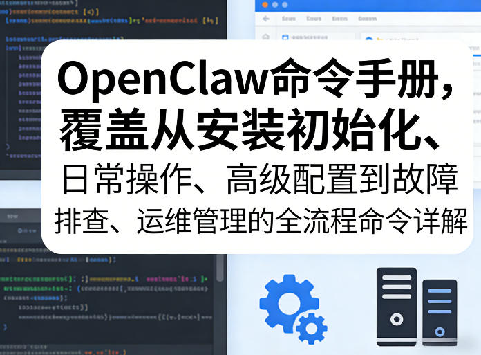 OpenClaw命令手册，覆盖从安装初始化、日常操作、高级配置到故障排查、运维管理的全流程命令详解|青心网创站