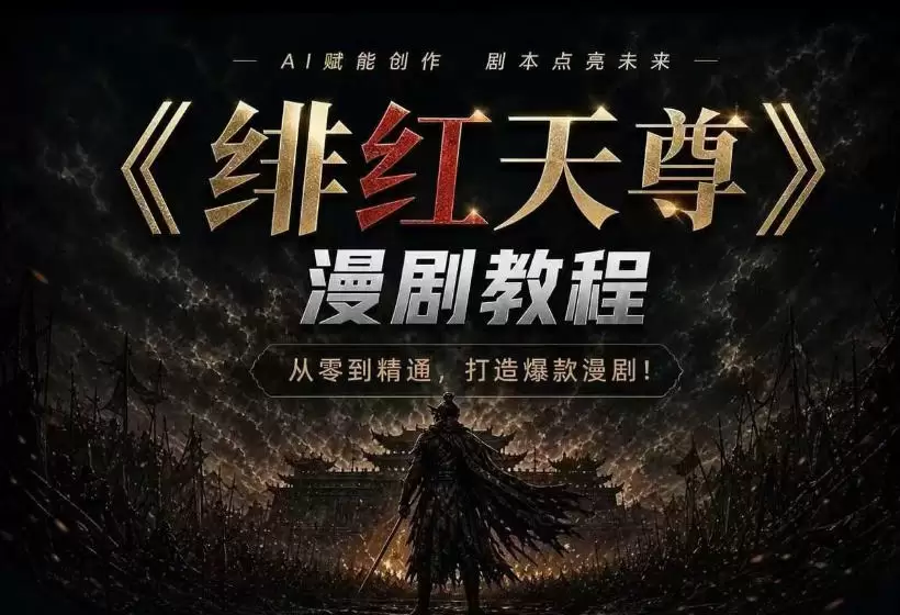 绯红天尊AI漫剧系统教程｜从零入门到精通，工具运用+剧本创作+爆款逻辑+提示词素材+镜头剪辑，全套爆款漫剧落地实战课|青心网创站