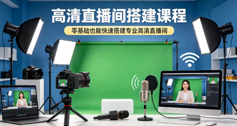 高清直播间搭建课程，零基础也能快速搭建专业高清直播间|青心网创站