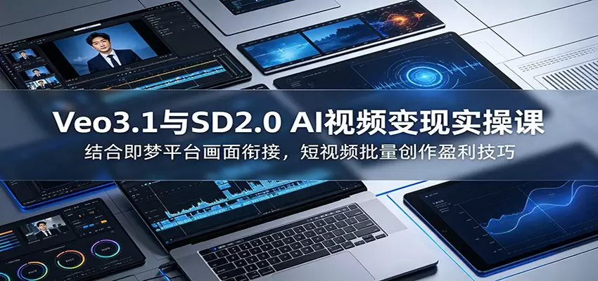 Veo3.1与SD2.0 AI视频变现实操课课：结合即梦平台画面衔接，短视频批量创作盈利技巧|青心网创站