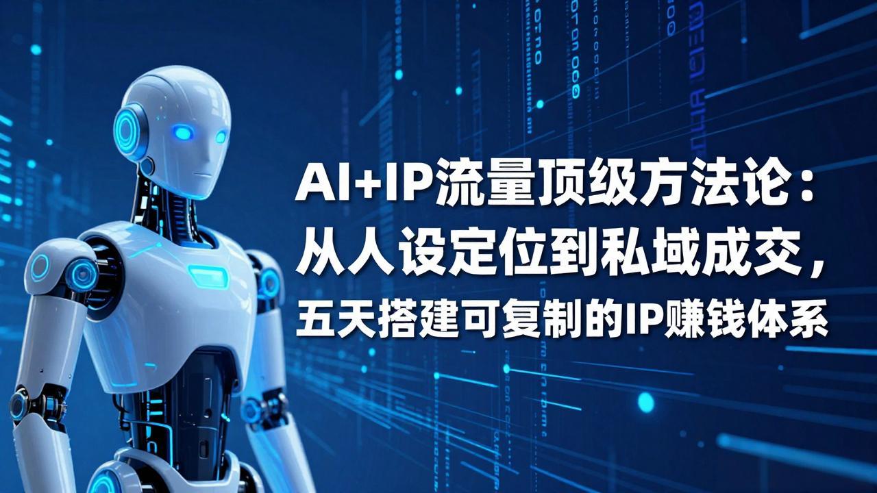 AI+IP顶级方法论:从人设定位到私域成交,五天搭建可复制的IP赚钱体系青心网创青心网创站