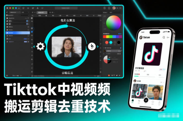 Tiktok中视频纯搬运剪辑去重技术,外来技术,自行测试-青心网创站