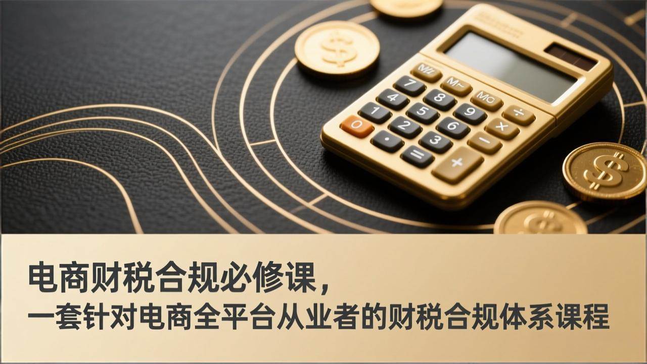 （17359期）电商财税合规必修课，是一套针对电商全平台从业者的财税合规体系课程青心网创青心网创站