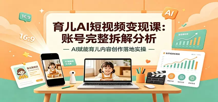 育儿AI短视频变现课：账号完整拆解分析，AI赋能育儿内容创作落地实操|青心网创站