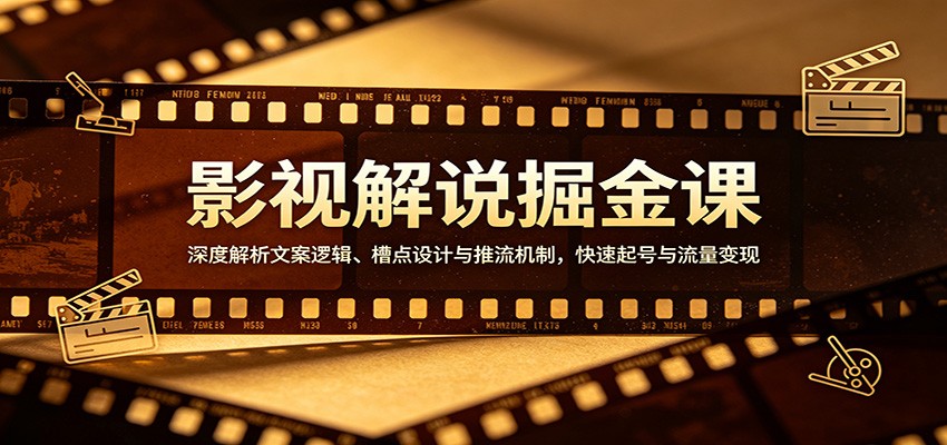 影视解说掘金课:深度解析文案逻辑、槽点设计与推流机制,快速起号与流量变现|青心网创站
