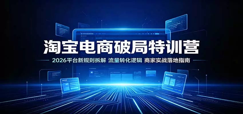 淘宝电商破局特训营：2026平台新规则拆解，流量转化逻辑，商家实战落地指南 - 青心资源站