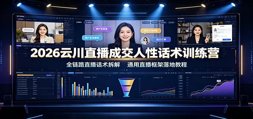 2026云川直播成交人性话术训练营：全链路直播话术拆解，通用直播框架落地教程|青心网创站