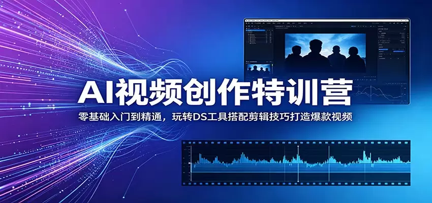 AI视频创作特训营：零基础入门到精通，玩转DS工具搭配剪辑技巧打造爆款视频|青心网创站