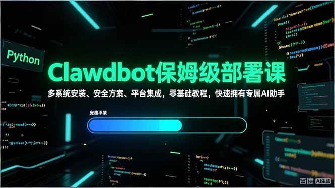 (17343期)Clawdbot保姆级部署课,多系统安装、安全方案、平台集成,零基础教程,快速拥有专属AI助手青心网创青心网创站