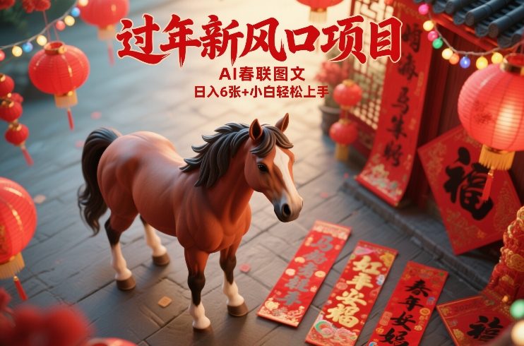 过年新风口项目,用ai春联图文,日入6张+小白轻松上手【揭秘】青心网创青心网创站
