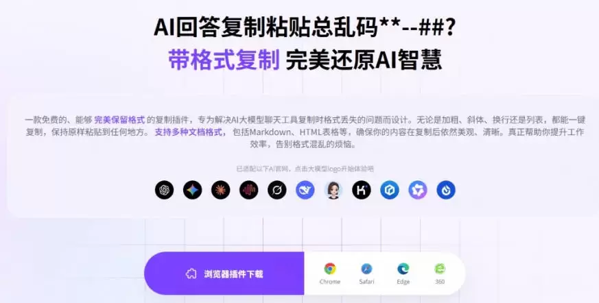 你的AI回答内容复制格式总乱码？完美一键保留原格式复制，办公宝藏浏览器插件Copy With Format|青心网创站