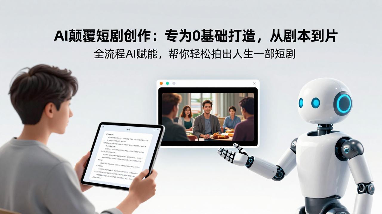 AI颠覆短剧创作：专为0基础打造，从剧本到成片全流程AI赋能，帮你轻松拍出人生第一部短剧青心网创青心网创站