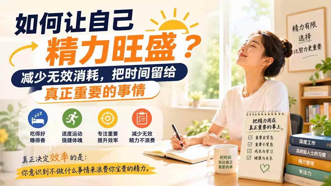 付费文章：如何让自己精力旺盛？减少无效消耗，把时间留给真正重要的事情 - 青心资源站