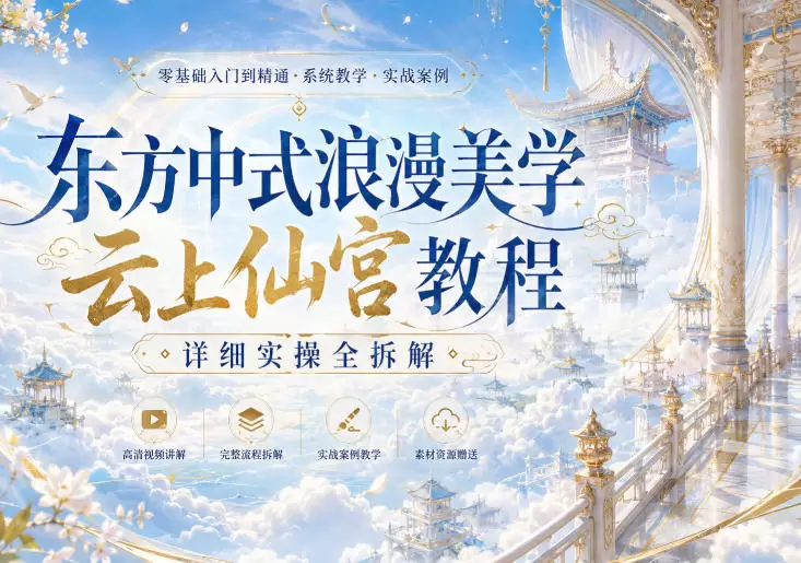 东方中式浪漫美学云上仙宫教程，详细实操全拆解 - 青心资源站