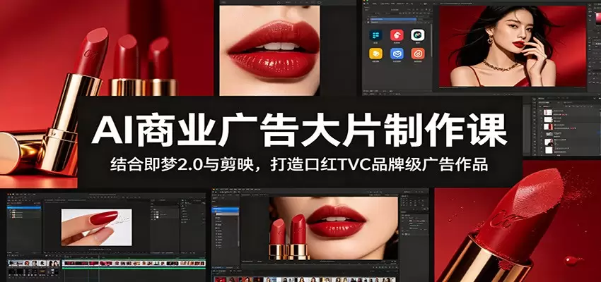 AI商业广告大片制作课：结合即梦2.0与剪映，打造口红TVC品牌级广告作品|青心网创站