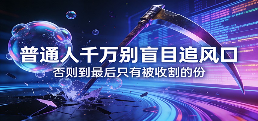 付费文章《通人千万别盲目追风口》否则到最后只有被收割的份青心网创青心网创站