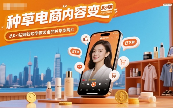 种草电商内容变现系列课,从0-1边賺钱边学做吸金的种草型网红-青心网创站