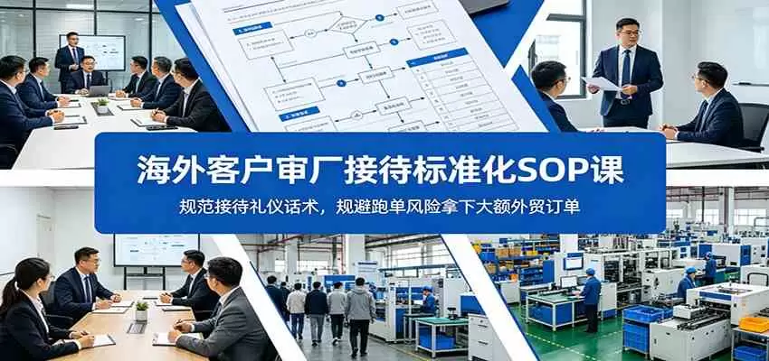 海外客户审厂接待标准化SOP课：规范接待礼仪话术，规避跑单风险拿下大额外贸订单|青心网创站