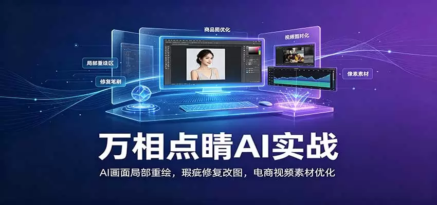 万相点睛AI实战：AI画面局部重绘，瑕疵修复改图，电商视频素材优化 - 青心资源站
