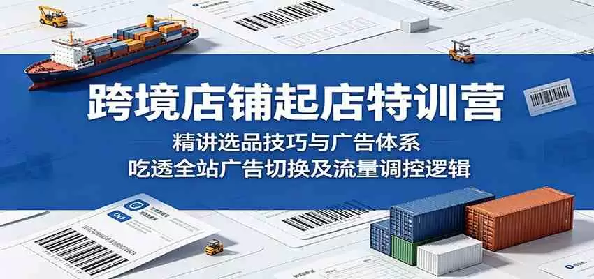 跨境店铺起店特训营：精讲选品技巧与广告体系，吃透全站广告切换及流量调控逻辑|青心网创站